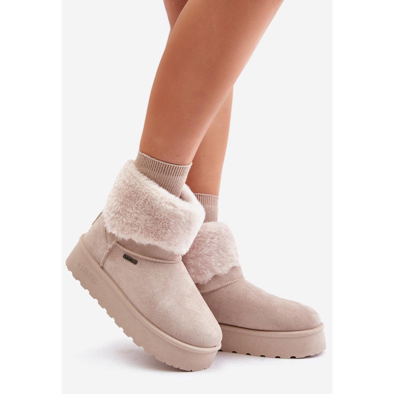 Platform Snow Boots With Fur Big Star OO274A107 Light Beige 1