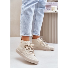 Insulated Corduroy Women's Sneakers Big Star OO274771 Hi-Poly System Beige 2