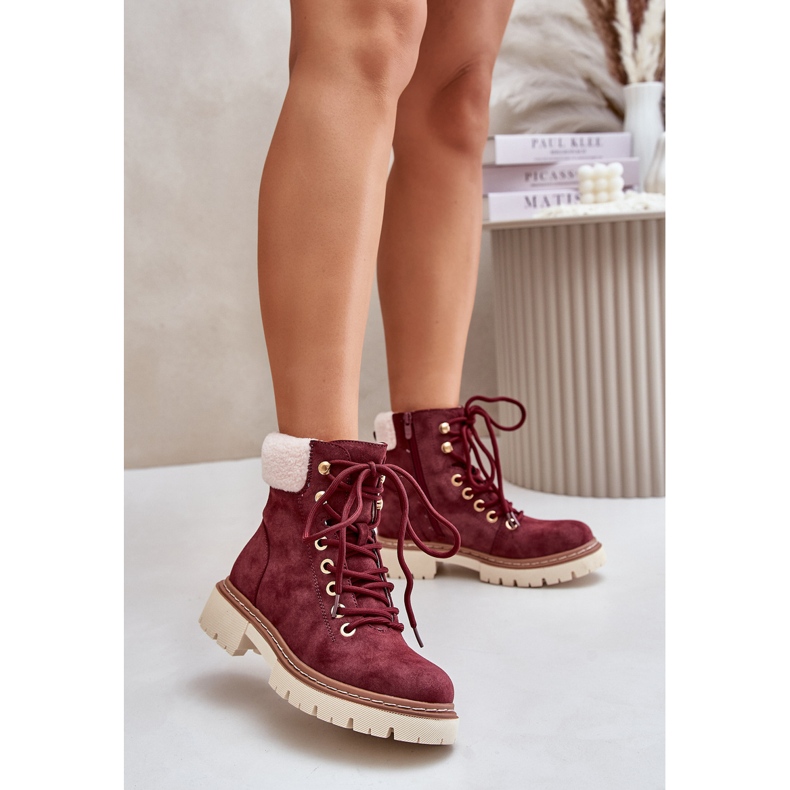 Women's Insulated Boots With Zipper, Burgundy Ferelia red 2