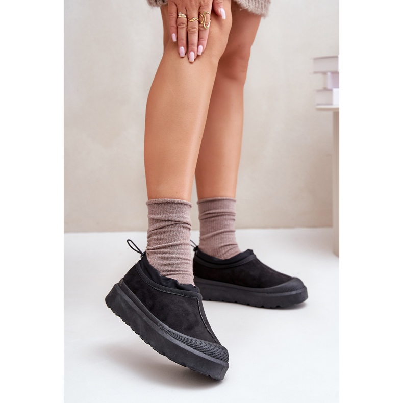 Women's Platform Snow Boots With Low Upper Black Izamine 2