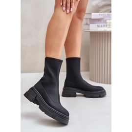 Ravendria Black Flat Heel Slip-On Boots 2