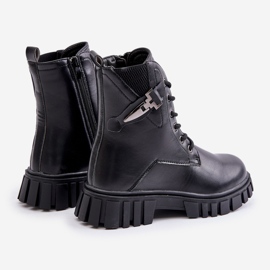 News Insulated girls' ankle boots with a zipper and a decoration, Black Zinnirella 2 News Insulated girls' ankle boots with a zipper and a decoration, Black Zinnirella 2