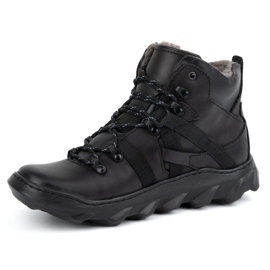 Olivier Men's leather insulated winter boots 151KZ, black 1