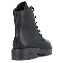 Leather comfortable women's ankle boots insulated black Rieker Z2841-00 1