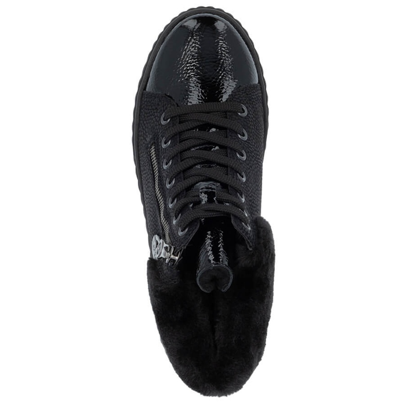 Rieker N2505-00 women's waterproof wedge ankle boots black 2
