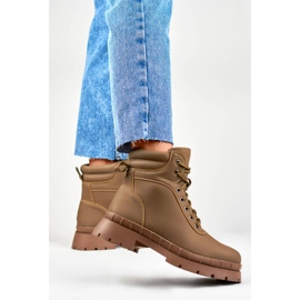 Women's boots, slightly insulated, brown, 8538A-KH beige 2