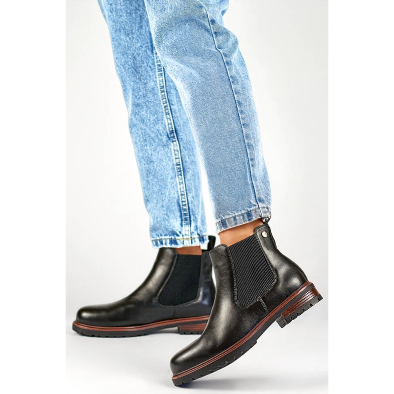 Women's insulated Chelsea boots, black GD-WL71B 2