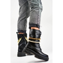 Women's baggies with detachable chain, black DE1150B 2