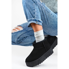 Women's mukluk snow boots with a thick sole, black 2818B 2