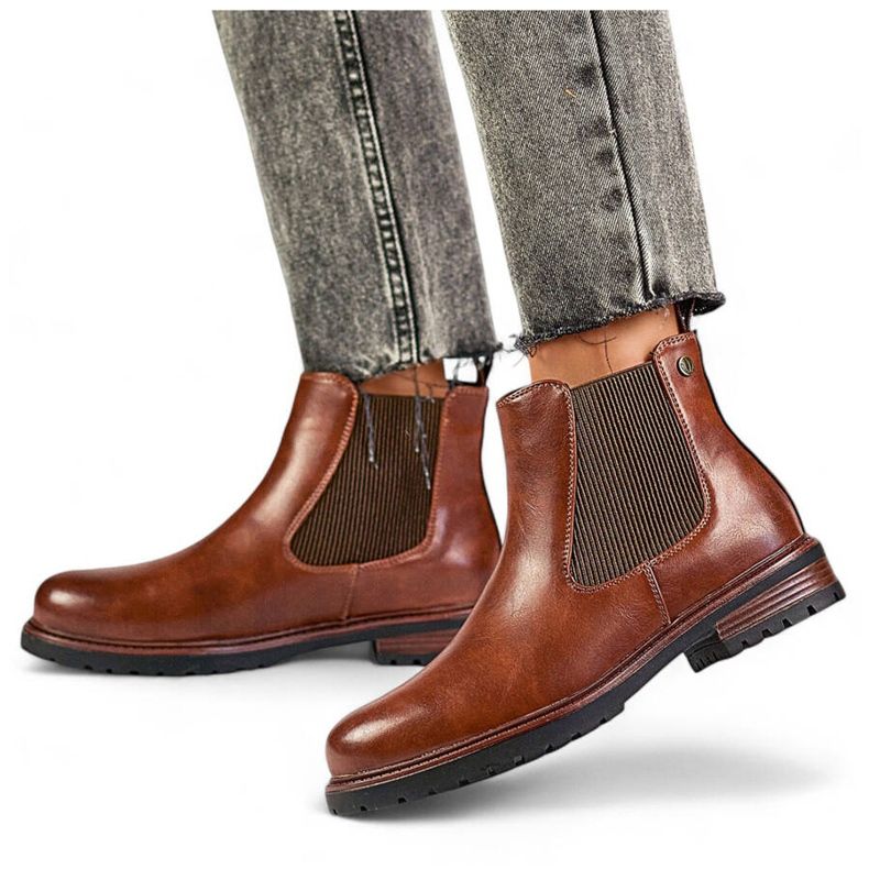 Women's insulated Chelsea boots, brown, GD-WL71C 1