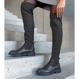 Green long boots with a flexible upper from Juanra 3