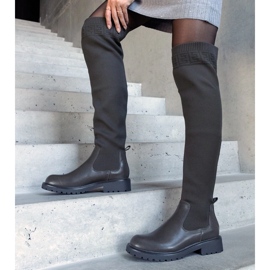 Green long boots with a flexible upper from Juanra 1