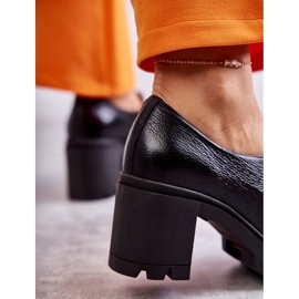 Lemar Black Leather High Heel Shoes With Gold Decoration 2 Lemar Black Leather High Heel Shoes With Gold Decoration 2