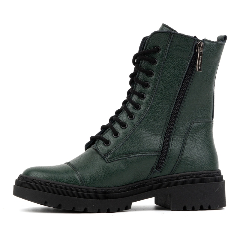 WASAK Women's leather high lace ankle boots winter 0640 green 1 WASAK Women's leather high lace ankle boots winter 0640 green 1