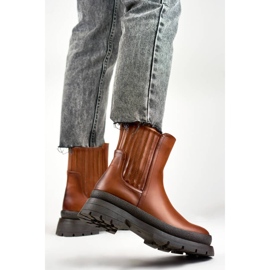 Women's Chelsea boots, insulated, brown, 1262C 2