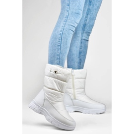 Women's snow boots with cuff, white 3537W 2