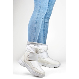 Women's snow boots with velcro, white 3535W 2