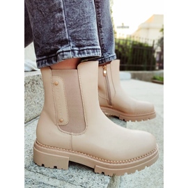 Women's Chelsea boots with a thick sole, beige Laura La.Fi 250004TA-PU 2 Women's Chelsea boots with a thick sole, beige Laura La.Fi 250004TA-PU 2