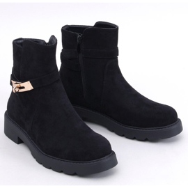 Drapers Black suede flat ankle boots 1