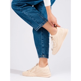 Light textile women's sports shoes Shelovet beige 2