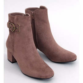 Lanne Khaki low heel boots brown 1