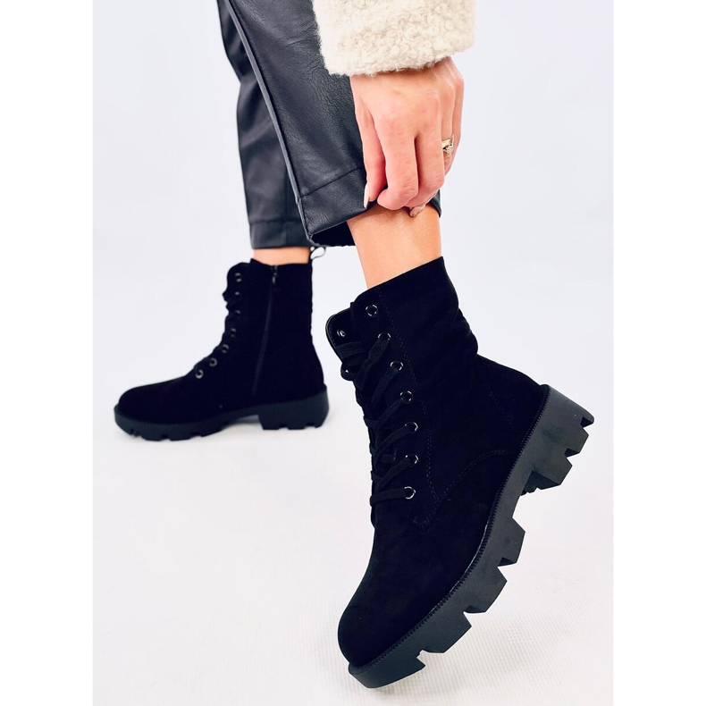 Pansy Black suede worker boots 2 Pansy Black suede worker boots 2