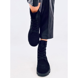 Pansy Black suede worker boots 1