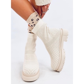 Sock boots with a Rueda Beige pattern 2