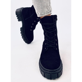 Kelis Black lace-up boots 1