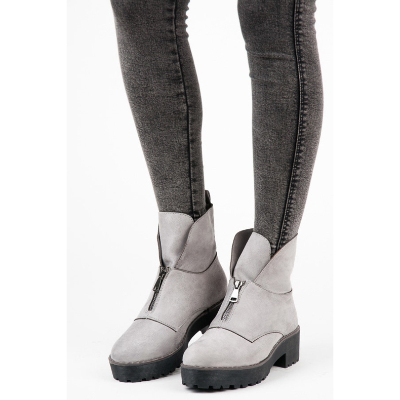 Vices Boots fastened with a zipper grey 1