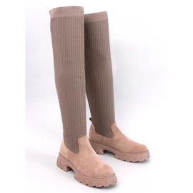 Trotter Khaki sock boots beige 1