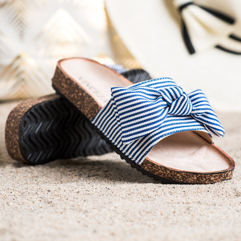 Vinceza striped sandals white blue 1