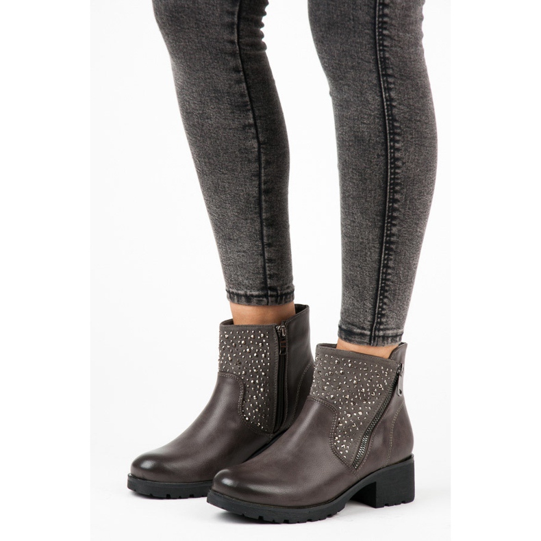 Vices Casual zip up ankle boots grey 1