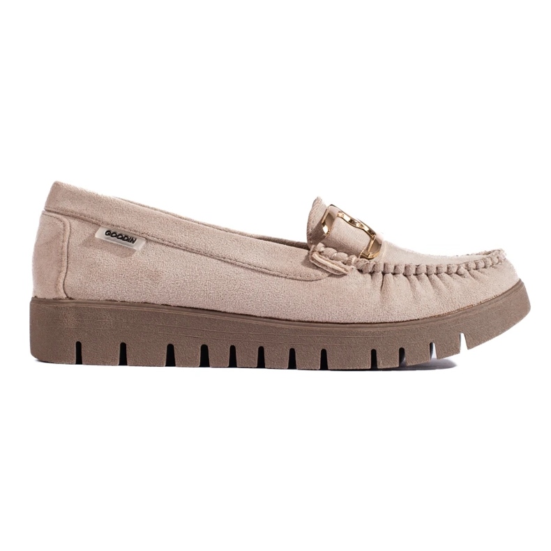Goodin Women's beige suede loafers 1 Goodin Women's beige suede loafers 1