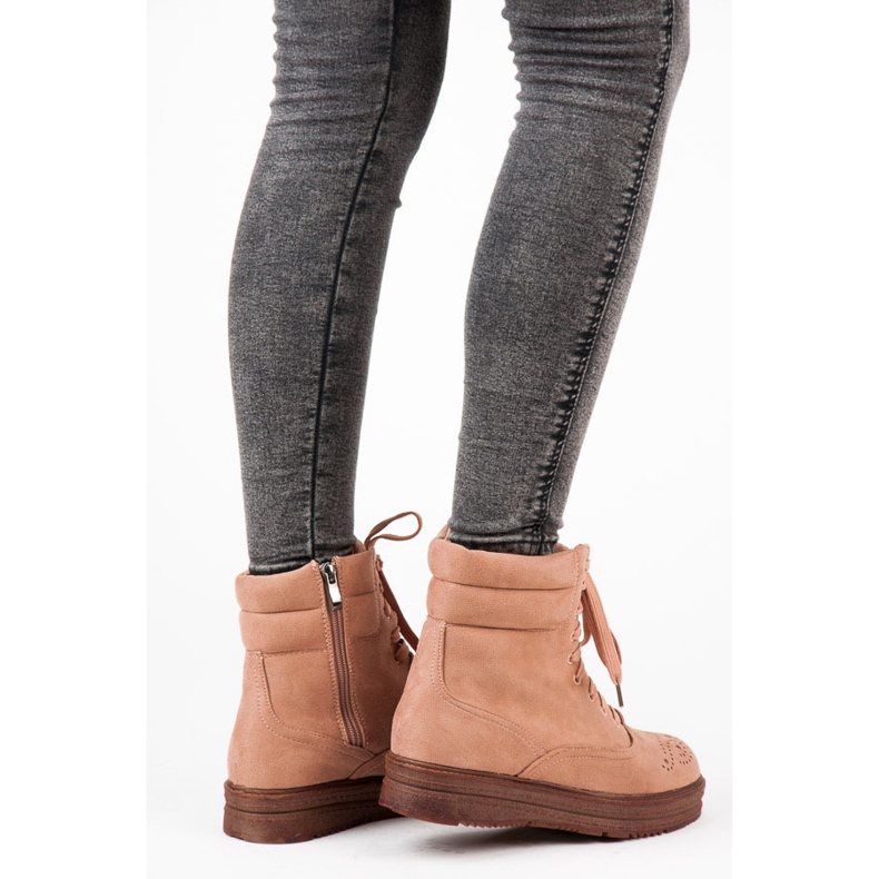 Vices Lace-up boots on the platform pink 2