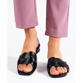 Ladies' black slippers 1 Ladies' black slippers 1