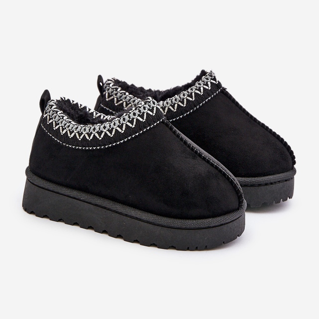 Children's Snow Boots On Platform, Lined With Fur, Black Vilabria 1