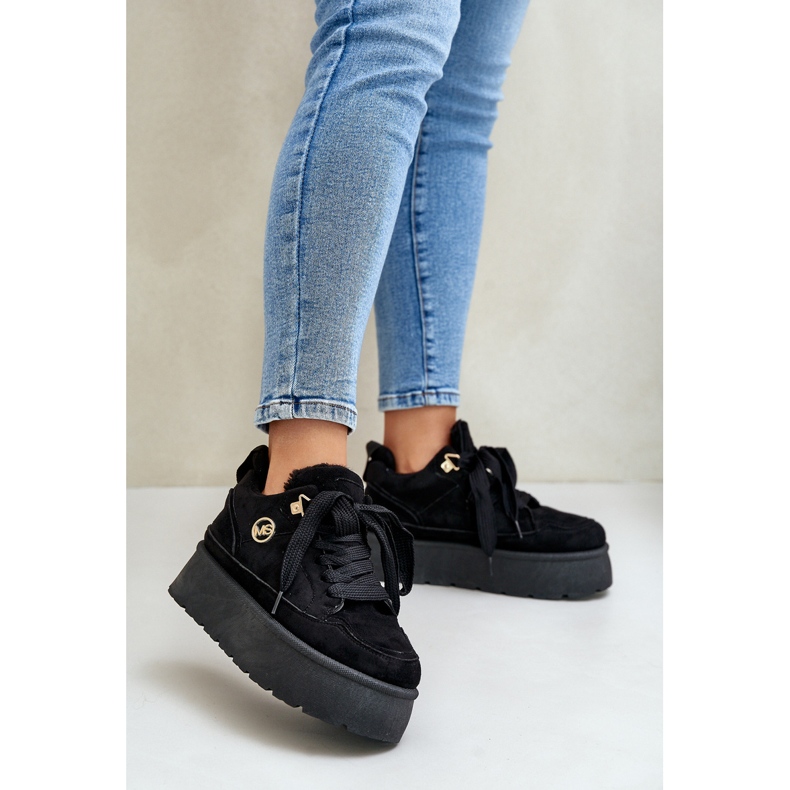Women's Fur-lined Sneakers on the Black Velaririsea Platform 2