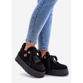 Women's Fur-lined Sneakers on the Black Velaririsea Platform 1