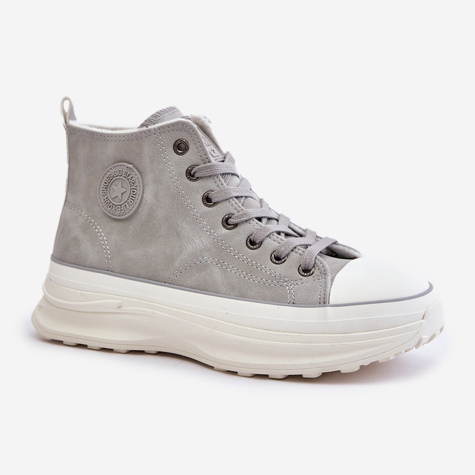 Women's Insulated Sneakers on the Big Star Platform OO274073 Gray grey 2