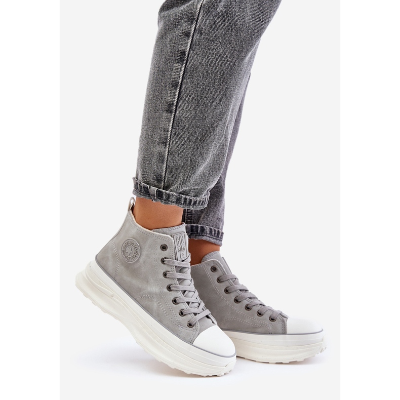 Women's Insulated Sneakers on the Big Star Platform OO274073 Gray grey 1