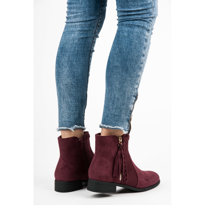 Bello Star Maroon boots with fringes red 2