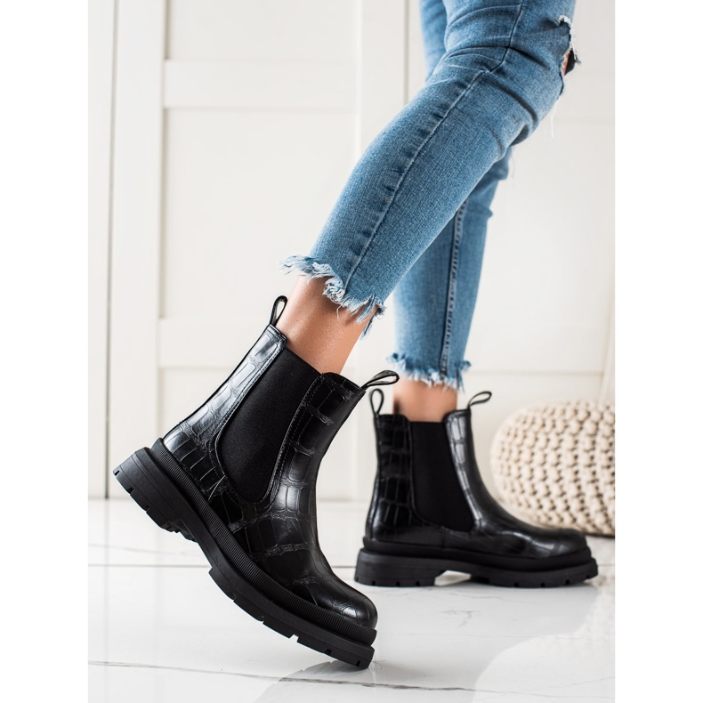 Black Chelsea Boots With Eco Leather 1 Black Chelsea Boots With Eco Leather 1