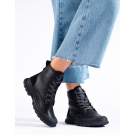 T.Sokolski Sokolski lace-up women's boots made of ecological leather black 2