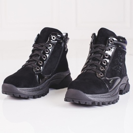 Black girls boots with a thick sole 2