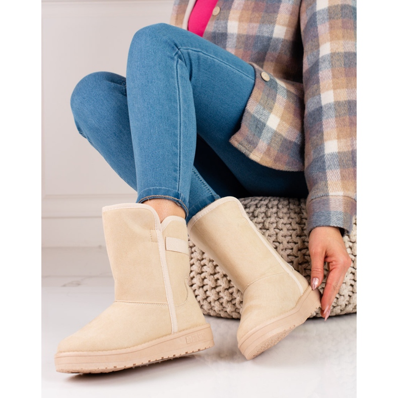 Women's suede beige snow boots Big Star KK274617 2 Women's suede beige snow boots Big Star KK274617 2