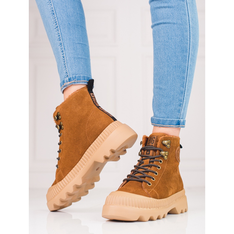 Women's shoes made of genuine leather Big Star KK274520 brown 1