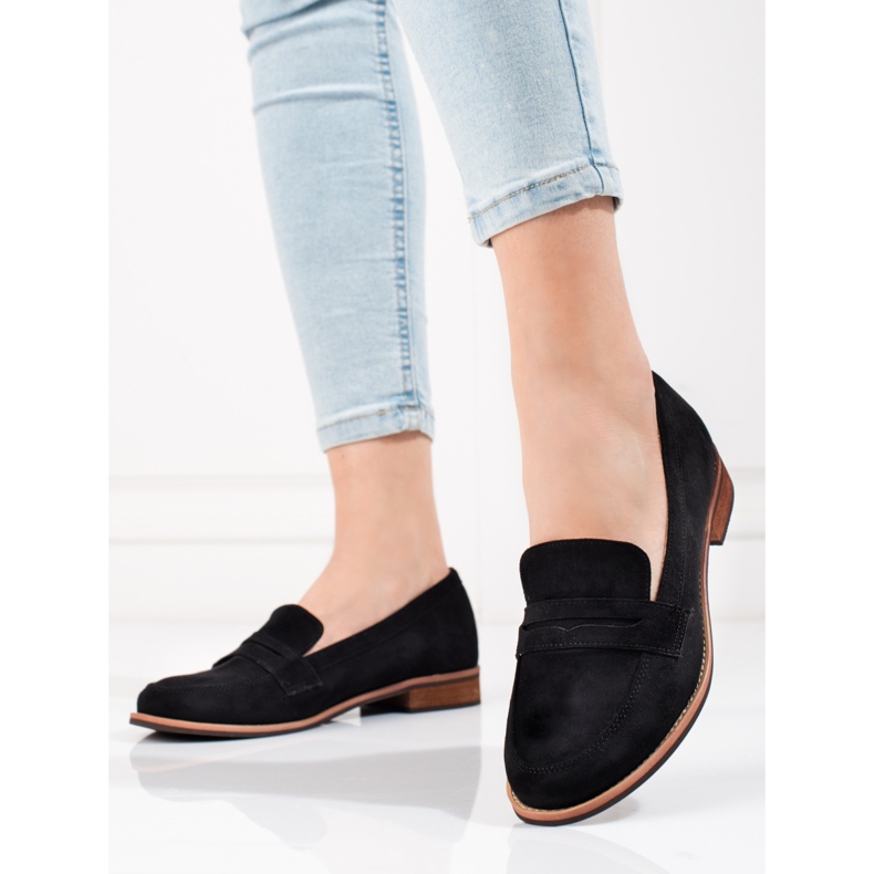 Women's elegant black moccasins 2 Women's elegant black moccasins 2