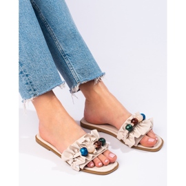 Women's beige Shelovet flat sandals 1