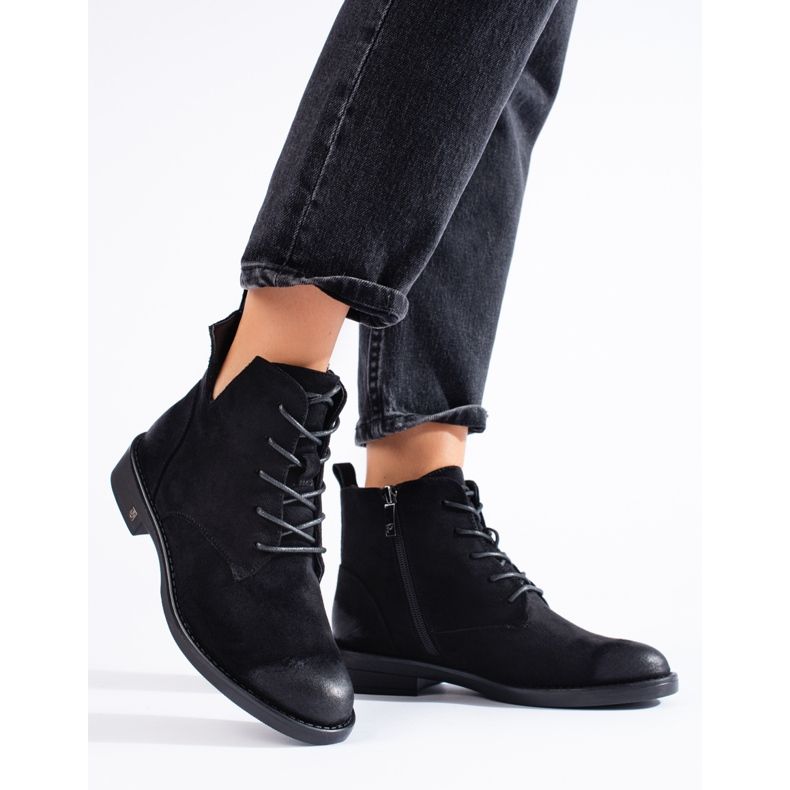 W. Potocki Potocki black suede lace-up ankle boots 1 W. Potocki Potocki black suede lace-up ankle boots 1